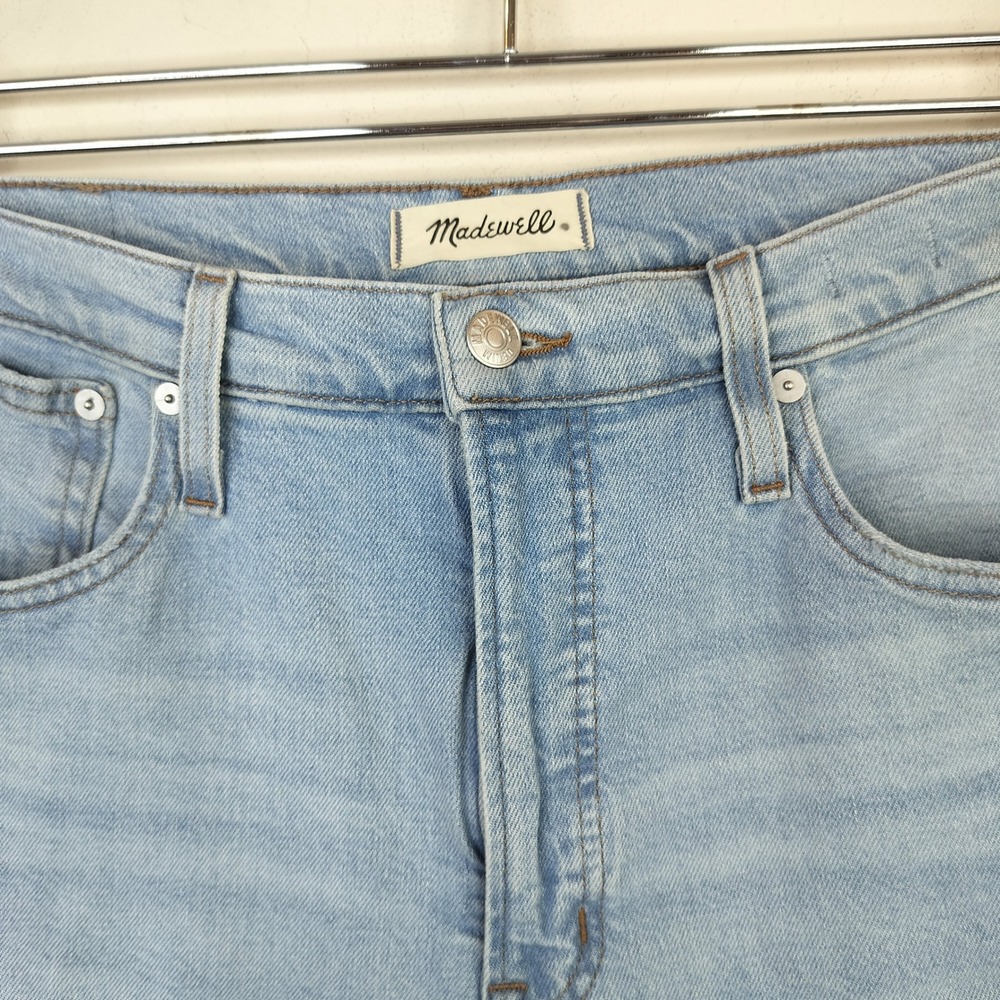 Madewell The Perfect Vintage Straight Jeans 30T Tall Distressed Knee Light Wash - Picture 4 of 12
